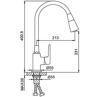 Смеситель для кухни Frap F4417-6 черный