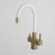Смеситель для кухни Gappo G4395-33 с подключением фильтра питьевой воды и гибким изливом золото/белый