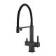 Смеситель для кухни Gappo G4395-56 с подключением фильтра питьевой воды и гибким изливом чёрный