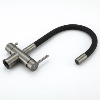 Смеситель для кухни Gappo G4398-39 под фильтр с гибким изливом оружейная сталь