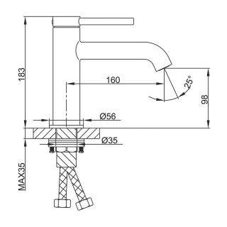 Смеситель для раковины Gappo G1006-3 золотой сатин