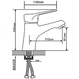 Смеситель для раковины Gappo G1036 хром