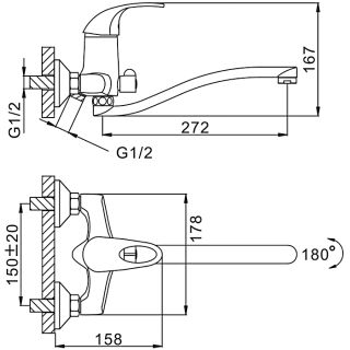Смеситель для ванны и душа Frap F2203 хром