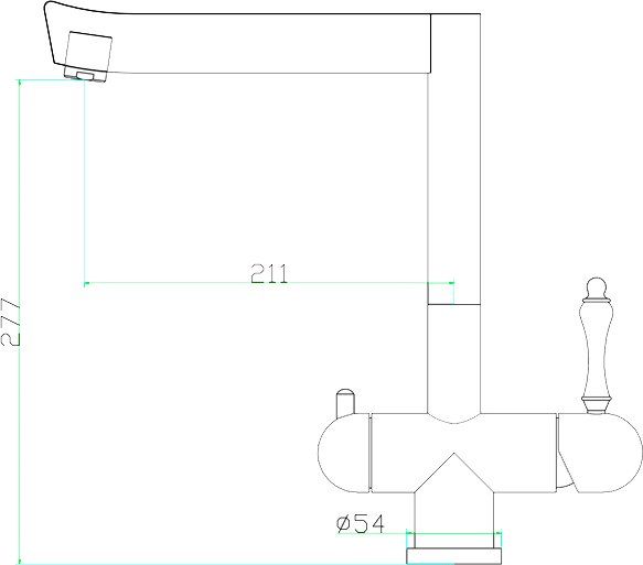 Смеситель для кухни ZORG Inox  SZR-1017-7B