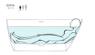 Ванна из искусственного камня Salini Sofia S-Sense 102518G 150x75см белый глянцевый