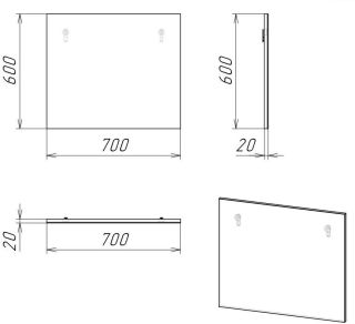 Зеркало Stella Polar Абигель 70см серый/цемент SP-00001062