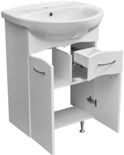 Тумба под раковину Stella Polar Волна 55см белый SP-00000046