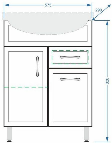 Тумба под раковину Stella Polar Концепт 60см белый SP-00000053