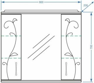 Зеркало-шкаф с подсветкой Stella Polar Фантазия 80см белый SP-00000226