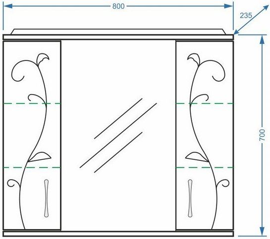 Зеркало-шкаф с подсветкой Stella Polar Фантазия 80см белый SP-00000226