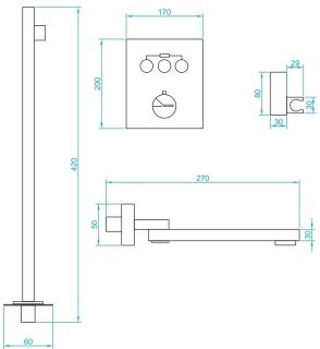 Душевая система RGW Shower Panels SP-370B чёрный 511408370-04