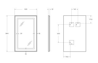 Зеркало BelBagno SPC-KRAFT-500-800-SENS-AL