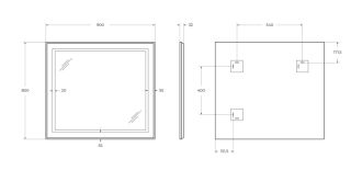 Зеркало BelBagno SPC-KRAFT-900-800-SENS-NERO