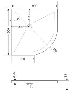 Душевой поддон RGW ST/R-Tr 16153099-11 90x90см терракот