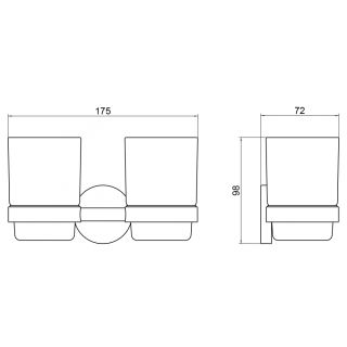 Стакан для зубных щёток двойной Timo Saona 13034/18 чёрное золото