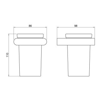 Стакан для зубных щёток Timo Luiro 18433/03 чёрный