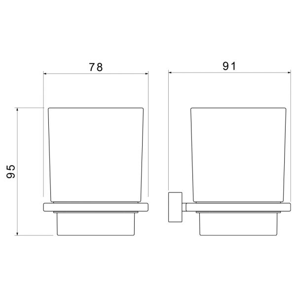 Стакан для зубных щёток Timo Torne 43033/03 чёрный матовый