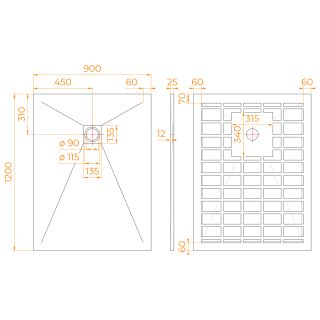Душевой поддон RGW STONE TRAY-G 14152912-02-11 90x120 см графит
