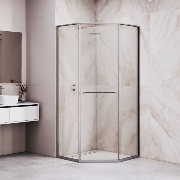 Душевой уголок RGW SV-82Gr "L" 33328200-110L 100x100 см серый