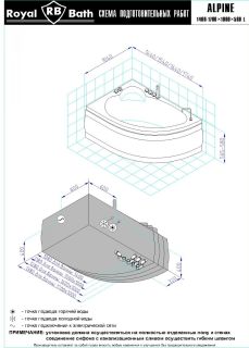 Гидромассажная ванна Royal Bath Alpine Standart 140x95см левая белый RB819103ST-L