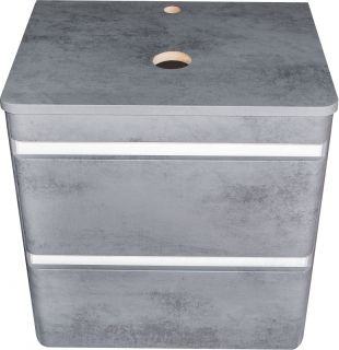 Тумба подвесная под раковину Style Line "Атлантика 70" СС-00002282  Люкс бетон темный, (2 ящ.), со столешницей МДФ, PLUS