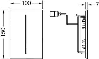 TECE Панель смыва писсуара TECEfilo 230 В 9242060