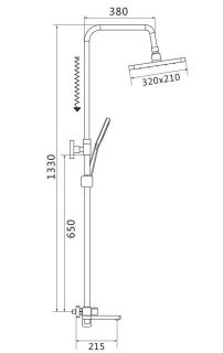 Душевая стойка Shevanik S9936H чёрный