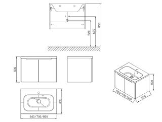 Ravak Тумба под умывальник SDD Classic 800 латте/белый