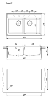 Кухонная мойка Florentina Тоскана 820 грей