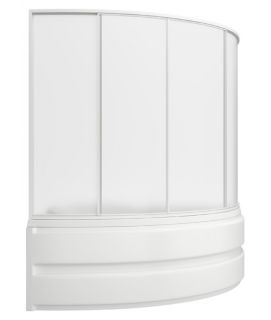 Шторка на ванну Bas Сагра 1600х1000 (4ств. пластик)