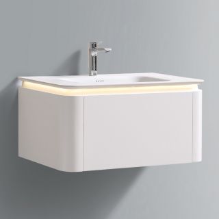 Тумба с раковиной Black&White Universe 925900 90 см молочный белый матовый