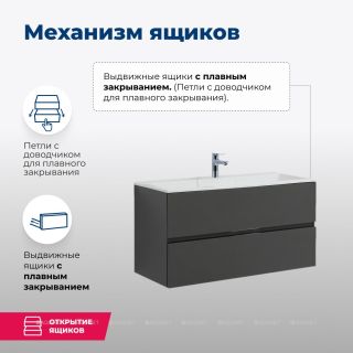 Тумба под раковину Aquanet Алвита 240111 90 см серый антрацит