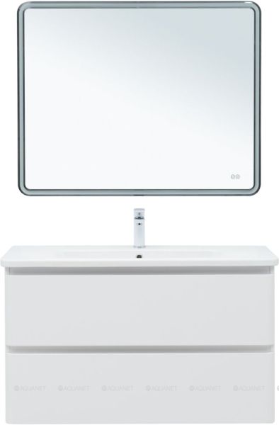 Тумба под раковину Aquanet Эмбер 330469 105 см белый матовый