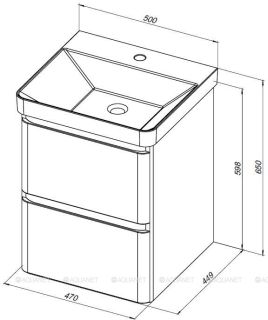 Тумба под раковину Aquanet Эмбер 330464 50 см чёрный матовый