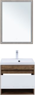 Тумба под раковину Aquanet Тренд 345117 60 см дуб рустикальный/белый сатин