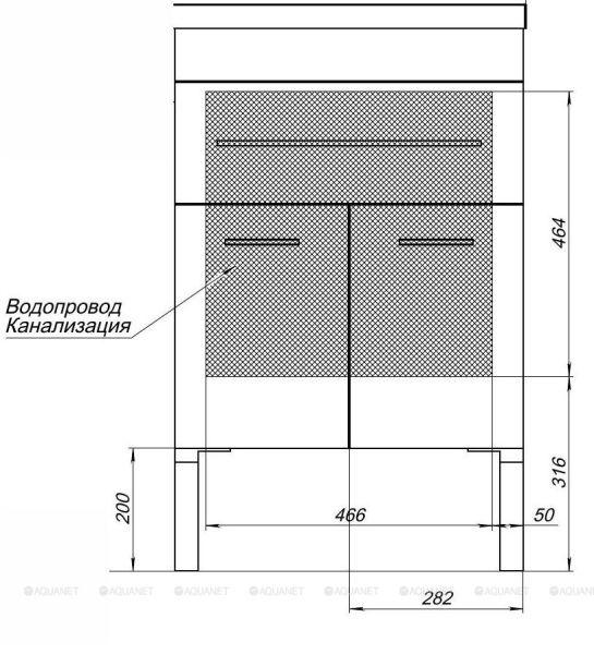 Тумба под раковину Aquanet Верона 182507 60 см белый