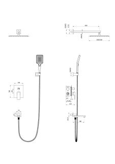 Душевой комплект Wonzon & Woghand Cube WW-88939016-MB чёрный матовый