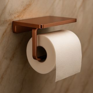 Держатель для туалетной бумаги с полочкой Knotlor PH101RB, бронза