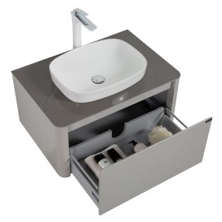 Тумба с раковиной Black&White Universe 915800 80 см светло-серый