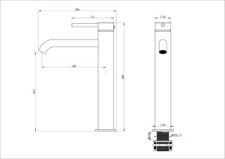 Смеситель для раковины Wonzon & Woghand Stick WW-88239017-BG брашированное золото