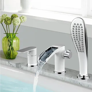 Смеситель на борт ванны Gappo G1148-8 белый/хором