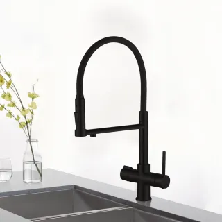 Смеситель для кухни Rose R758H чёрный матовый