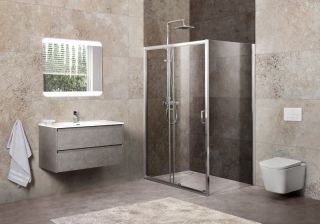 Душевой уголок прямоугольный, хром BelBagno UNIQUE-AH-1-100/115-100-C-Cr