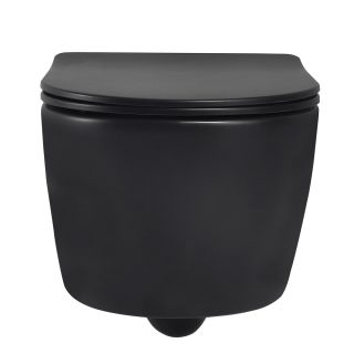 Подвесной унитаз ABBER Bequem AC1104MB безободковый чёрный матовый