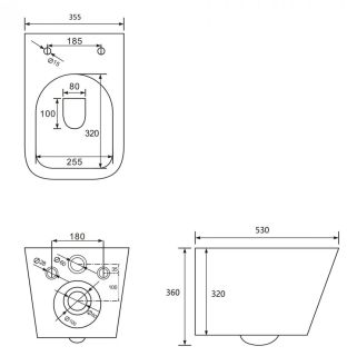 Унитаз ABBER Rechteck AC1201T безободковый смыв торнадо белый