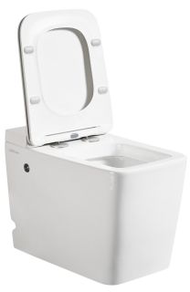 Приставной унитаз ABBER Rechteck AC1213P с импульсным смывом белый горизонтальный выпуск