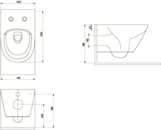 Унитаз подвесной beWash Bogen 88343601 со смесителем, системой микролифт, белый