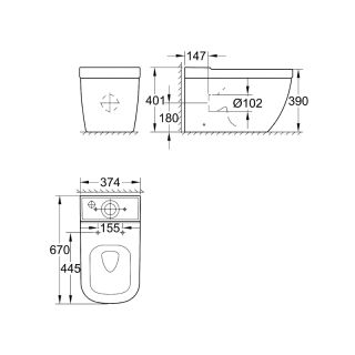 Унитаз напольный Grohe Euro Ceramic 39338000 белый