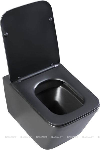 Унитаз подвесной Aquanet Rimless Tavr-W BL-103N-WHT black чёрный матовый