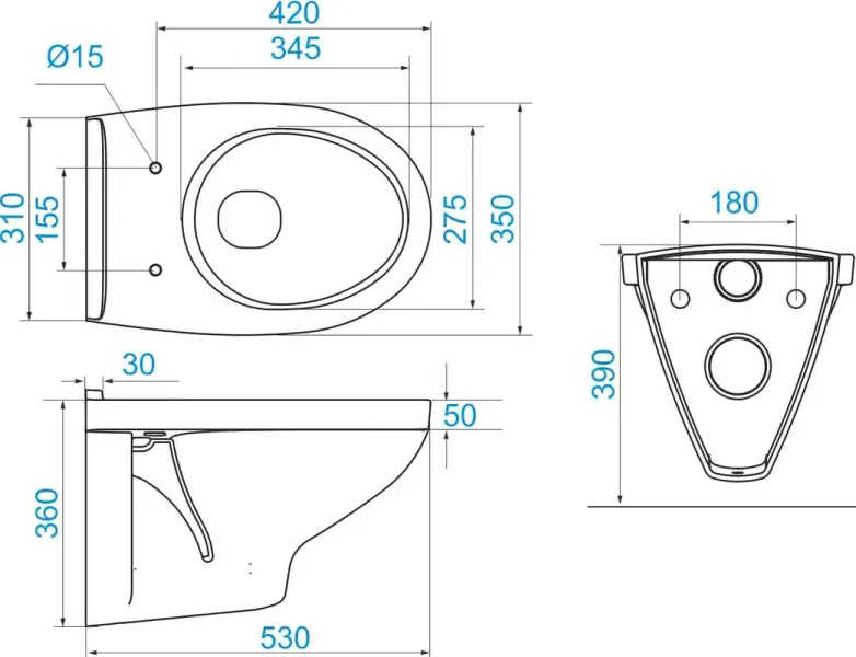 Унитаз подвесной Santek Бореаль 1WH301977 белый